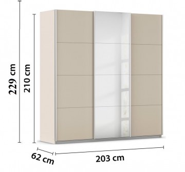Schuifdeurkast deuren glas champagne spiegel