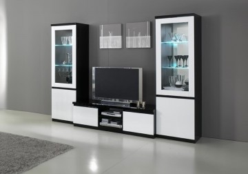 Tv meubel forever hoogglans zwart wit 3