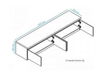 Tv meubel forever xl hoogglans wit 220 cm 4