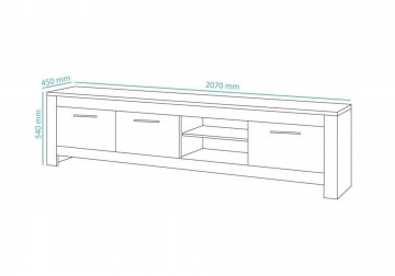 Tv meubel mona hoogglans wit 207 cm 3
