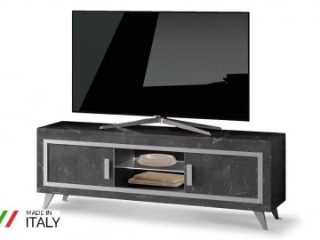 Tv meubel silver hoogglans antraciet 160 cm met led lamp 0