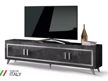 Tv meubel silver hoogglans antraciet 207 cm