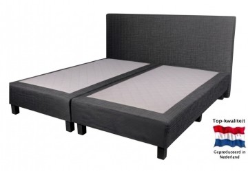 Tweepersoons vlakke boxspring roma  zonder matras   antraciet