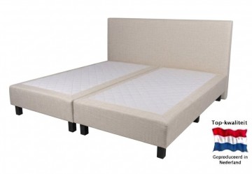 Tweepersoons vlakke boxspring roma  zonder matras   beige