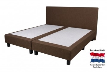 Tweepersoons vlakke boxspring roma  zonder matras   bruin