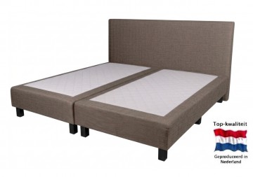 Tweepersoons vlakke boxspring roma  zonder matras   taupe 0