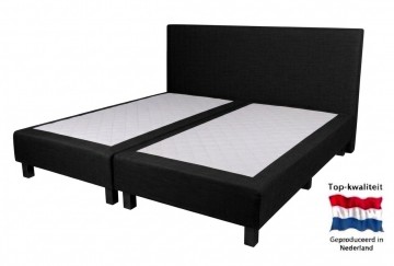 Tweepersoons vlakke boxspring roma  zonder matras   zwart