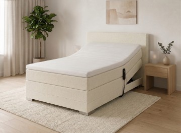 Twijfelaar elektrische boxspring kubic compleet set beige