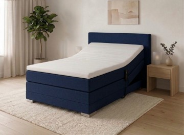 Twijfelaar elektrische boxspring kubic compleet set blauw
