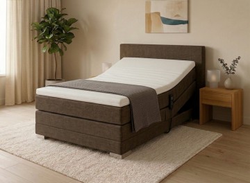 Twijfelaar elektrische boxspring kubic compleet set bruin