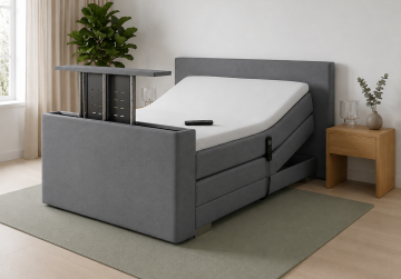 Twijfelaar elektrische boxspring kubic met tv lift voetbord antraciet