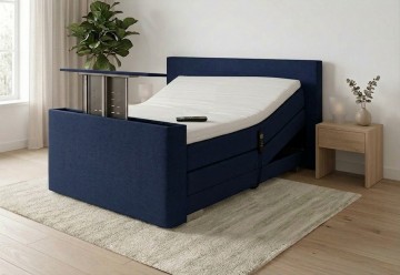 Twijfelaar elektrische boxspring kubic met tv lift voetbord taupe