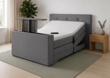 Twijfelaar elektrische boxspring nexa met tv lift voetbord antraciet
