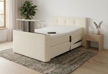 Twijfelaar elektrische boxspring nexa met tv lift voetbord cream