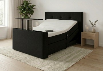 Twijfelaar elektrische boxspring nexa met tv lift voetbord zwart