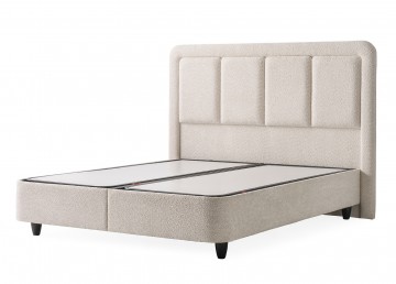 Vesper opbergbed  luxe zachte stof licht creme