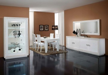 Vitrinekast perla swarovski hoogglans wit 3