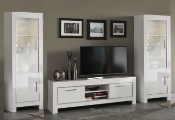 Woonkamer meubel Hoogglans wit New chrome 2