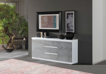 Woonkamer forever 1 hoogglans marmer grijs wit 2