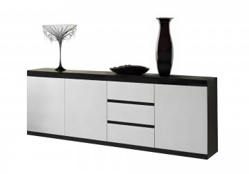 Dressoir 220 cmWoonkamer forever 1 hoogglans zwart wit   4