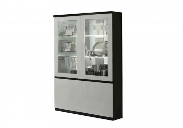 Vitrinekast Woonkamer forever 1 hoogglans zwart wit   5