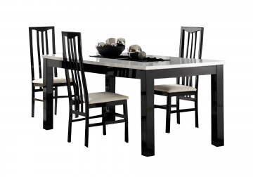 Eettafel Woonkamer forever 1 hoogglans zwart wit   6