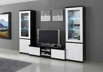 Woonkamer forever 2 hoogglans zwart wit 1