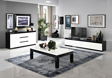 Woonkamer forever 4 hoogglans zwart wit 1