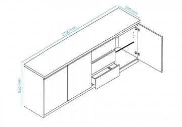 Woonkamer forever chrome 1 hoogglans zwart 10