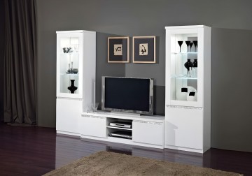 Woonkamer forever chrome 2 hoogglans wit 1