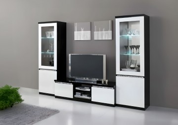 Woonkamer forever chrome 2 hoogglans zwart wit 1