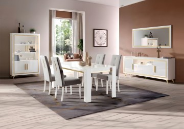 Woonkamer gold set 1 hoogglans wit 1