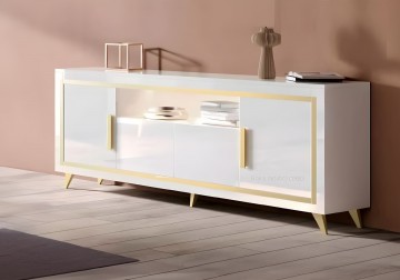 Woonkamer gold set 1 hoogglans wit 4