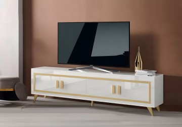 Woonkamer gold set 3 hoogglans wit 3