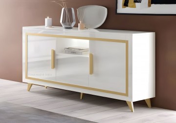 Woonkamer gold set 3 hoogglans wit 4