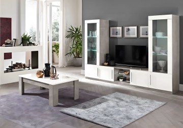 Woonkamer granada 2 hoogglans wit marmer beton 1