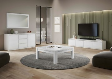 Woonkamer set 4 forever chrome hoogglans wit 1