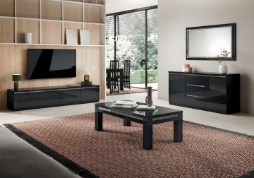 Woonkamer set 4 forever chrome hoogglans zwart 1