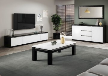 Woonkamer set 4 forever chrome hoogglans zwart wit 1