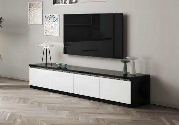 Woonkamer set 4 forever chrome hoogglans zwart wit 2