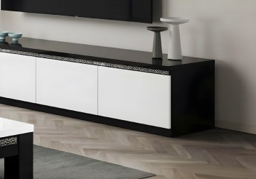 Woonkamer set 4 forever chrome hoogglans zwart wit 3