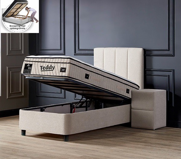 boxspring met opbergruimte 1 persoons