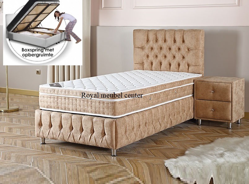 nood laser Contractie Eenpersoons Opbergbed Chester 90 x 200 cm - Opbergbedden Zonder Matras -  Royal Boxspring Swiss Bedden