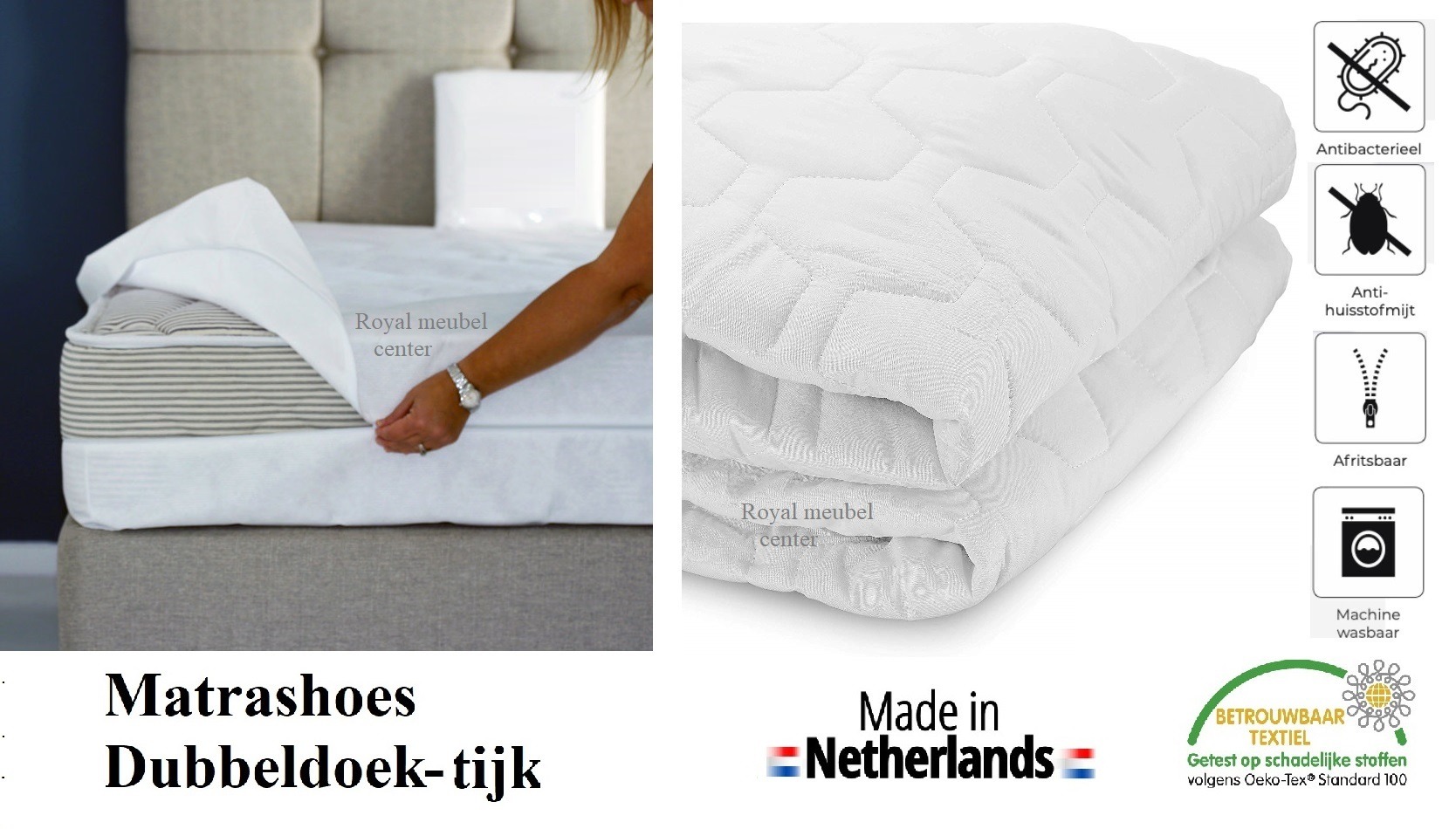 injecteren kwartaal oppakken Matrashoes (Dubbeldoek tijk) matras dikte 22 cm - Matrashoezen (Dubbeldoek  tijk) - Royal Boxspring Swiss Bedden